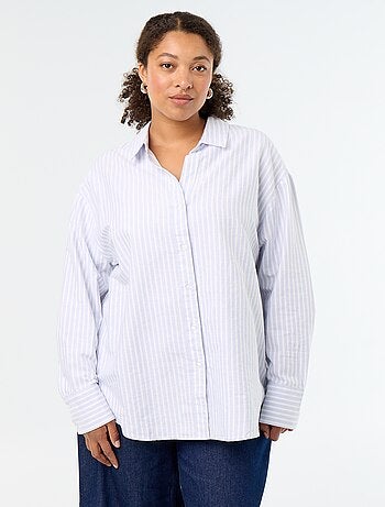 Soepele oxford blouse met strepen