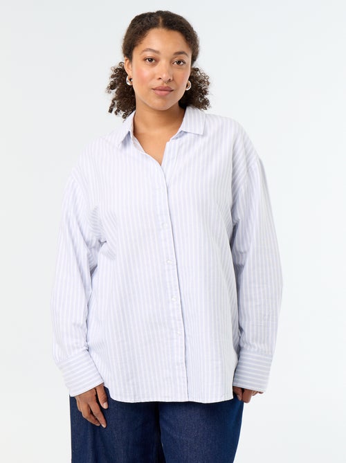 Soepele oxford blouse met strepen - Kiabi