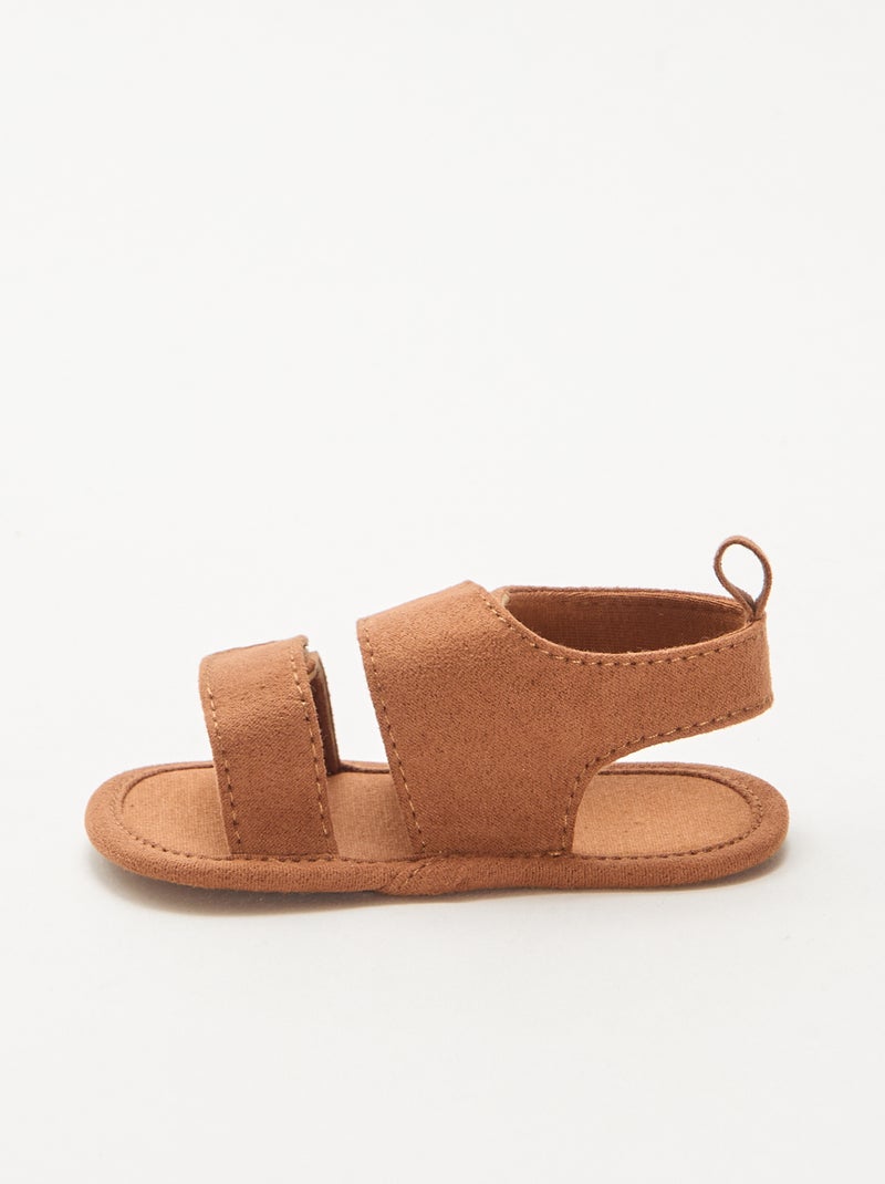 Soepele sandalen met 2 bandjes Bruin - Kiabi