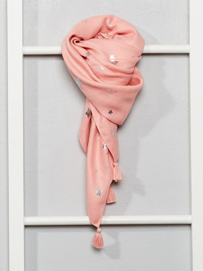 analoog ontploffen Uithoudingsvermogen Soepele sjaal met zilverkleurige sterren - roze - Kiabi - 8.00€