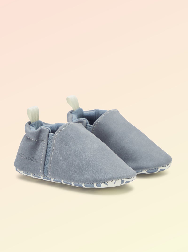 Soepele slofjes met elastiek motoriek 1 - Kitchoun Blauw - Kiabi