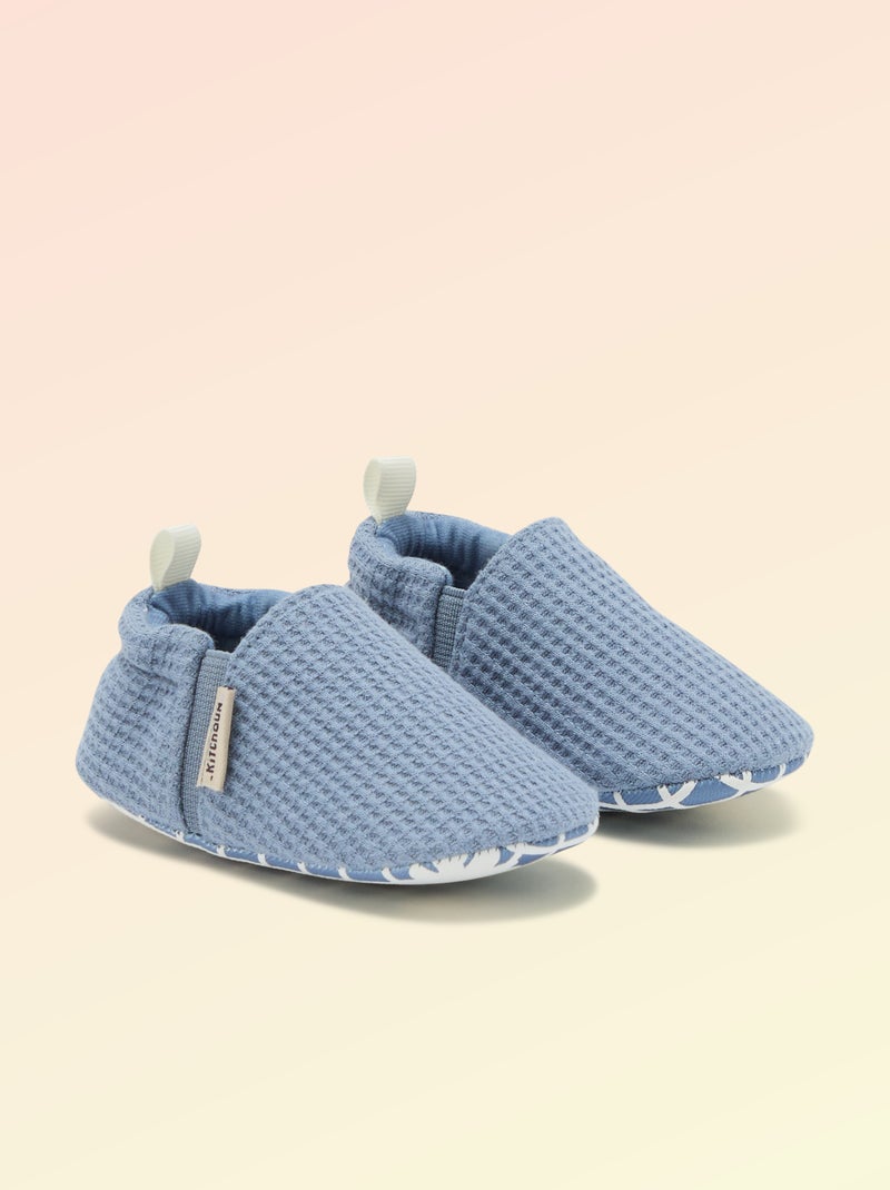 Soepele slofjes met elastiek motoriek 1 - Kitchoun Blauw - Kiabi