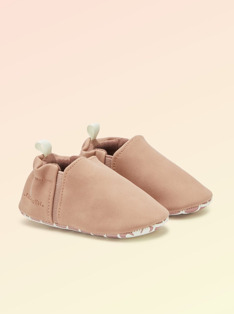 Soepele slofjes met elastiek motoriek 1 - Kitchoun Rose - Kiabi