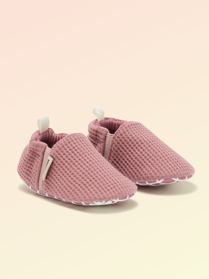 Soepele slofjes met elastiek motoriek 1 - Kitchoun Rose - Kiabi