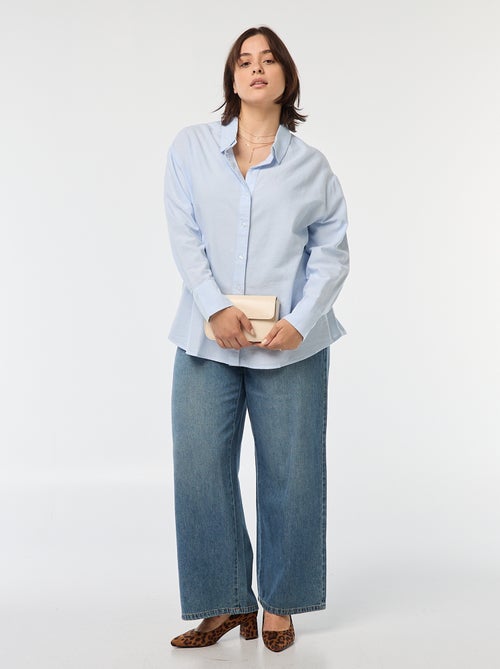 Soepelvallend overhemd van Oxford-katoen - Kiabi