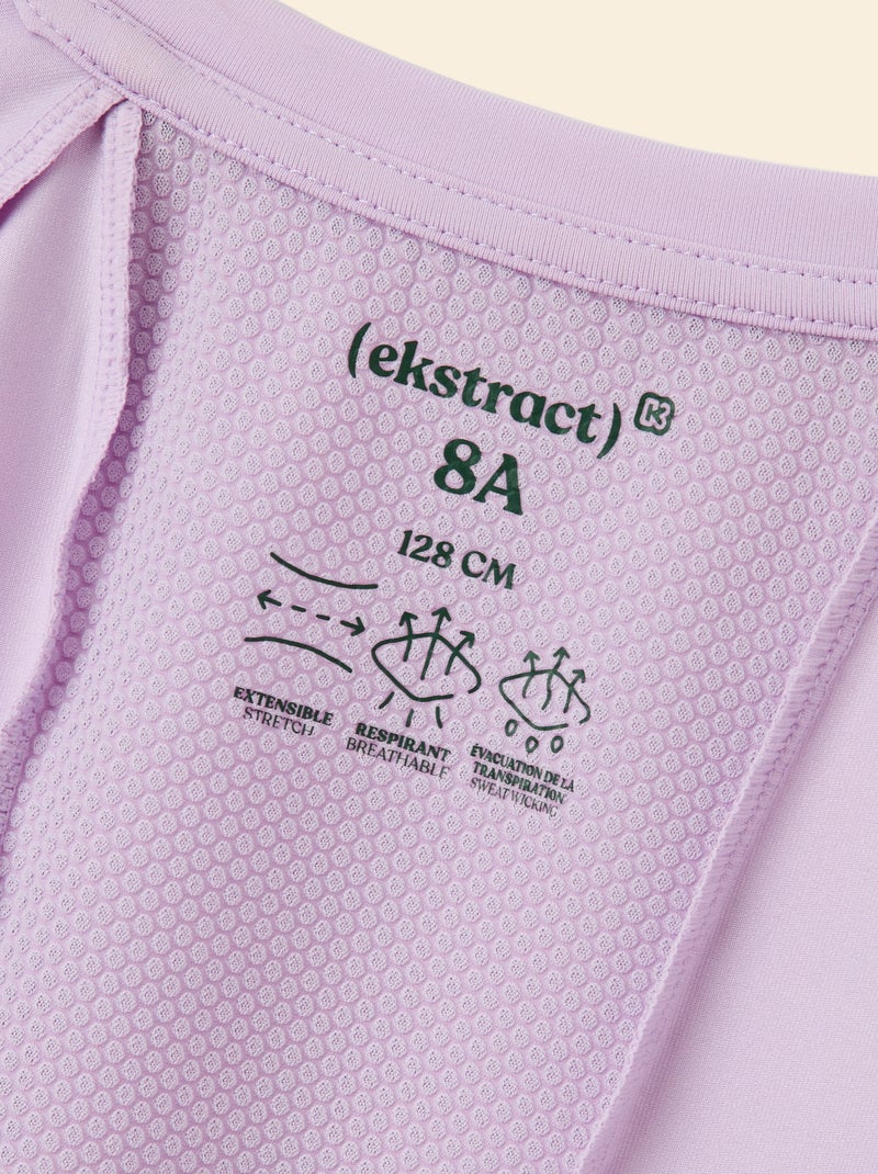 Soepelvallend sport T-shirt met korte mouwen (Ekstract) Paars - Kiabi
