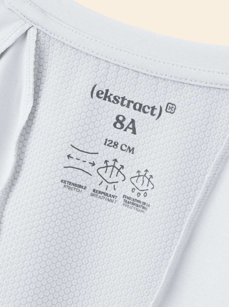 Soepelvallend sport T-shirt met korte mouwen (Ekstract) Wit - Kiabi