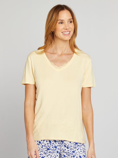 Soepelvallend T-shirt met V-hals - Kiabi