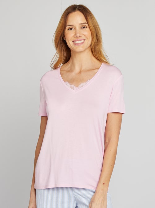 Soepelvallend T-shirt met V-hals - Kiabi