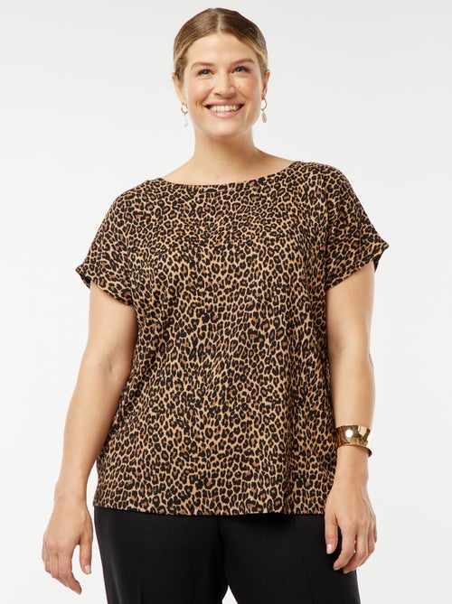 Soepelvallend T-shirt met wafeltextuur - Kiabi