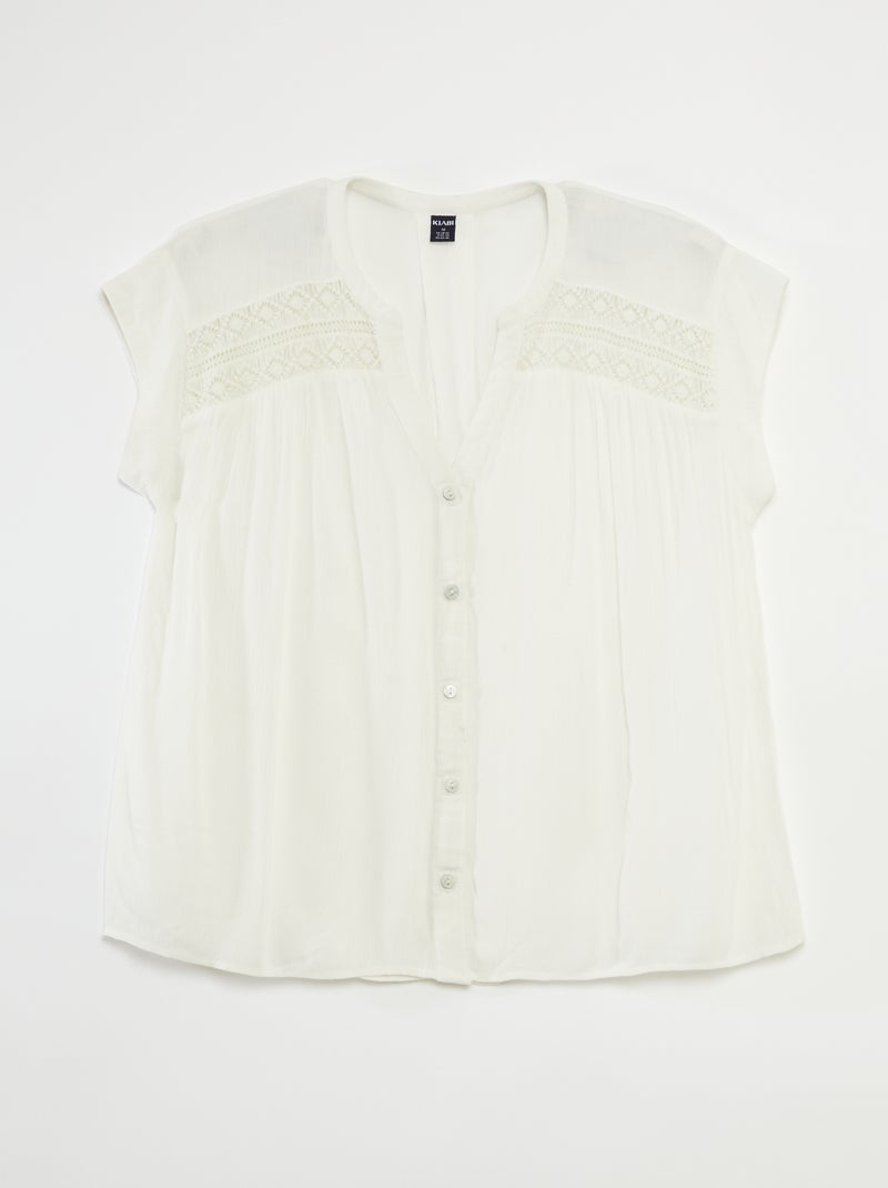 Soepelvallende blouse - So Easy Wit - Kiabi