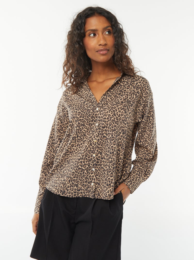 Soepelvallende blouse Biege - Kiabi