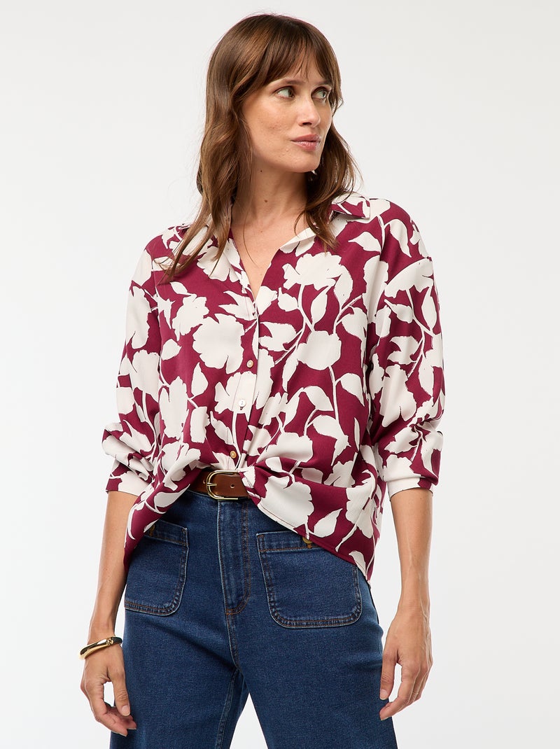 Soepelvallende blouse Rood - Kiabi