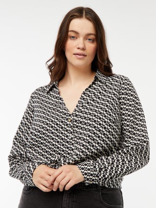 Soepelvallende blouse van crêpe-achtige tricot