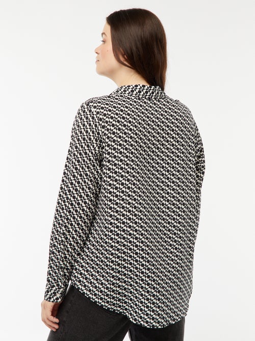 Soepelvallende blouse van crêpe-achtige tricot - Kiabi