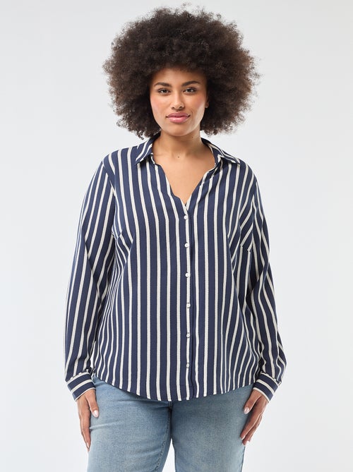 Soepelvallende blouse van crêpe-achtige tricot - Kiabi
