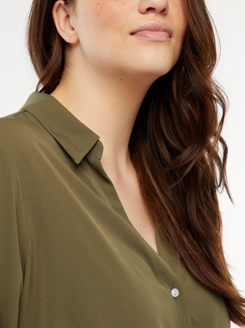 Soepelvallende blouse van crêpe-achtige tricot - Kiabi