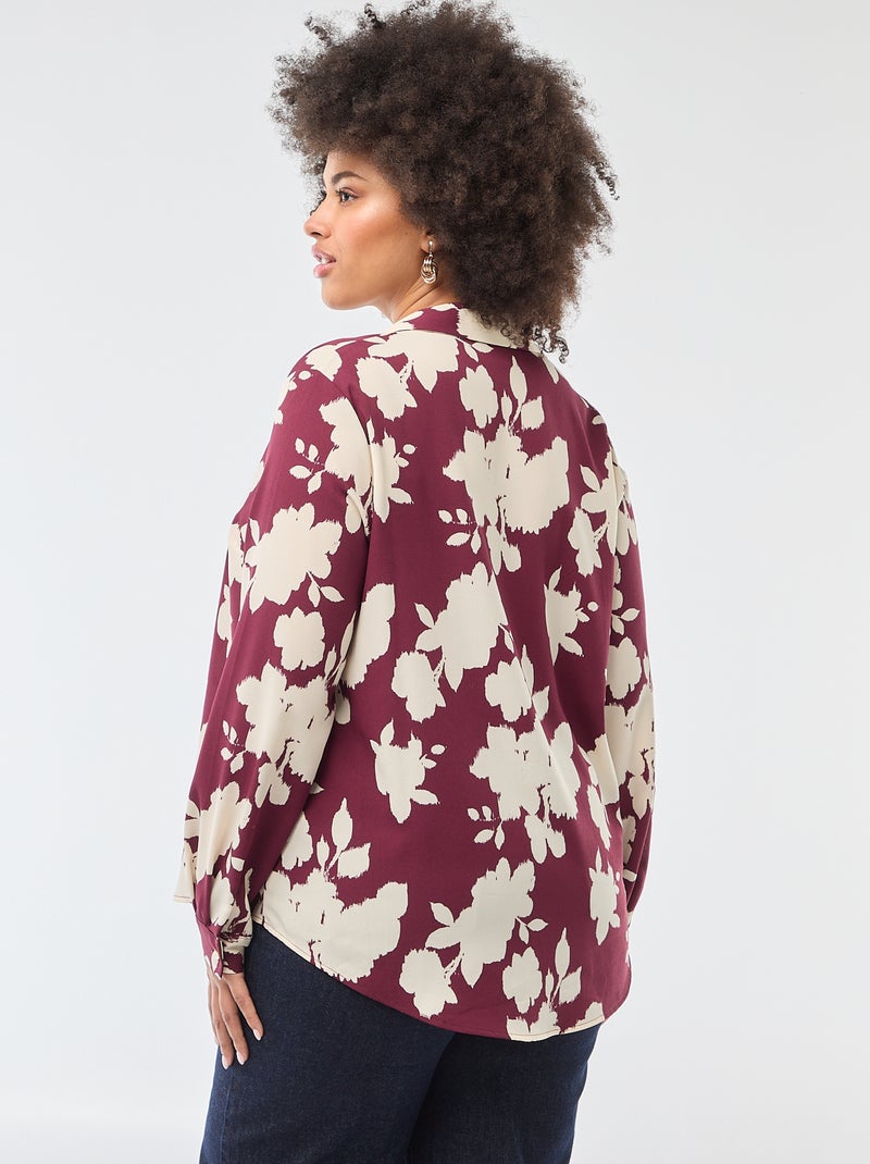 Soepelvallende blouse van crêpe-achtige tricot Rood - Kiabi