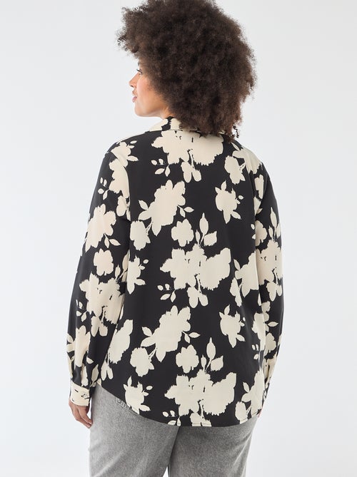 Soepelvallende blouse van crêpe-achtige tricot - Kiabi