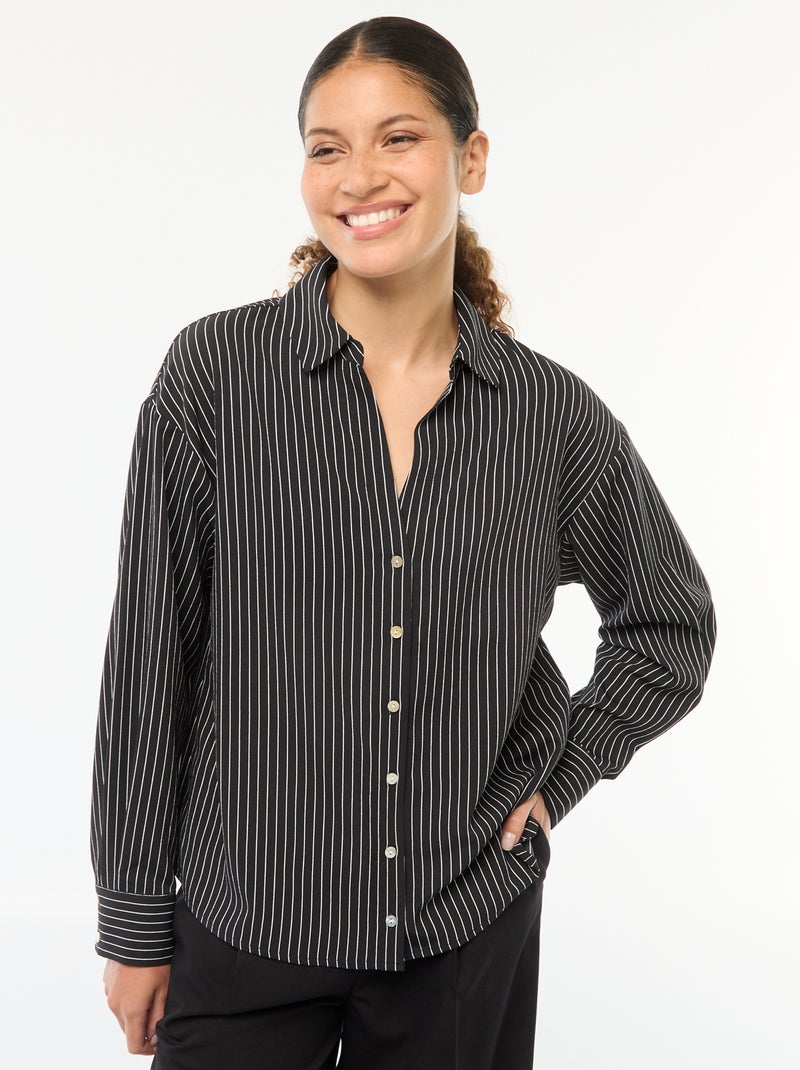 Soepelvallende blouse Zwart - Kiabi