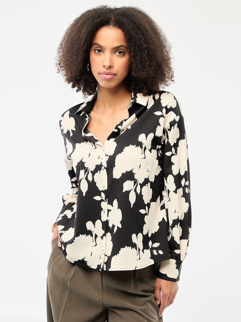 Soepelvallende blouse Zwart - Kiabi