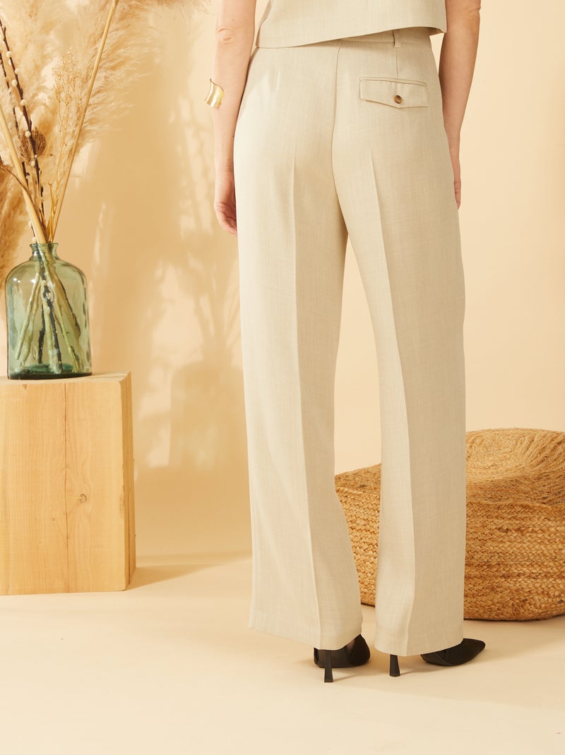 Soepelvallende broek BIEGE - Kiabi