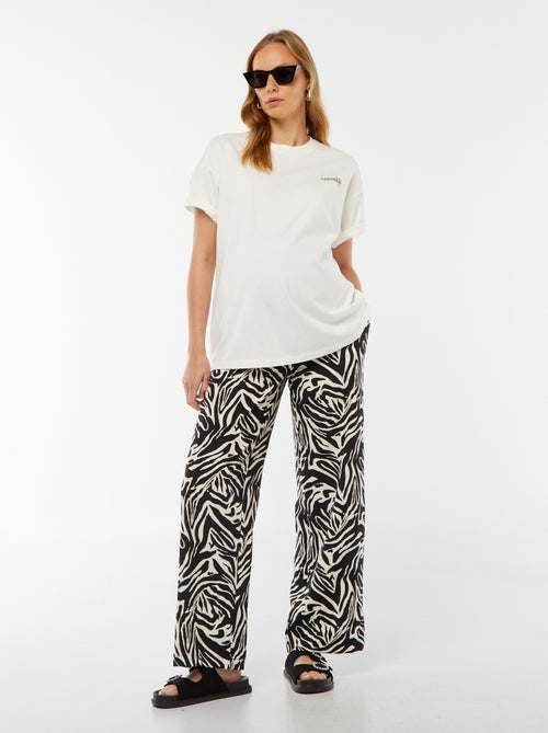Soepelvallende broek met zebramotief 'Only Maternity' - Kiabi