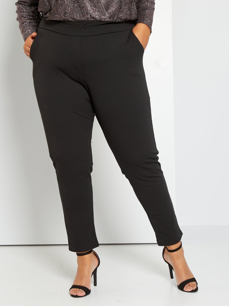 Soepelvallende broek zwart - Kiabi