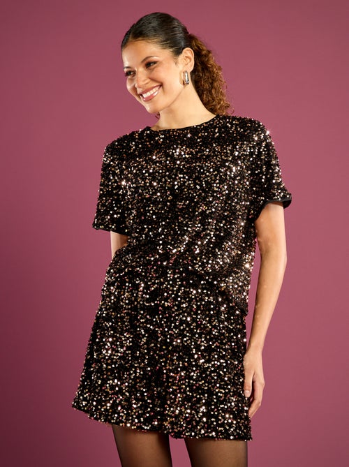 Soepelvallende, feestelijke short met lovertjes - Kiabi