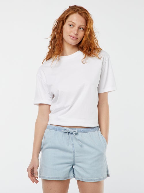 Soepelvallende jeansshort - Kiabi