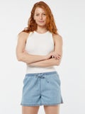 Soepelvallende jeansshort BLAUW - Kiabi