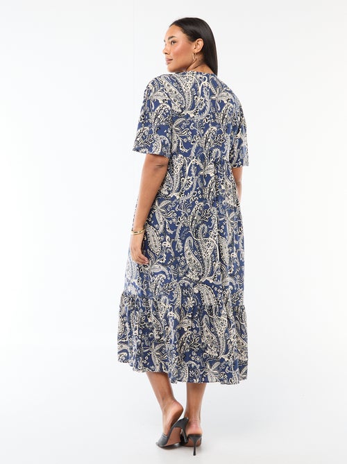 Soepelvallende jurk met fantasieprint - Kiabi