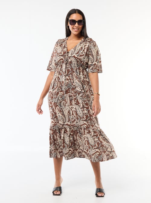 Soepelvallende jurk met fantasieprint - Kiabi