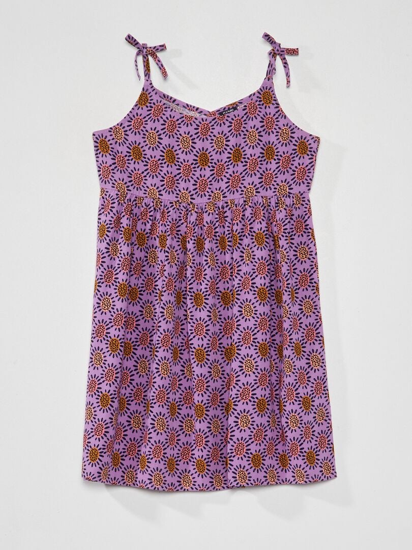 Soepelvallende jurk met print PAARS - Kiabi