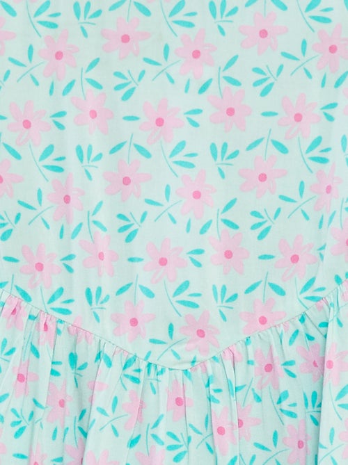 Soepelvallende jurk met spaghettibandjes en all-over motiefje - Kiabi