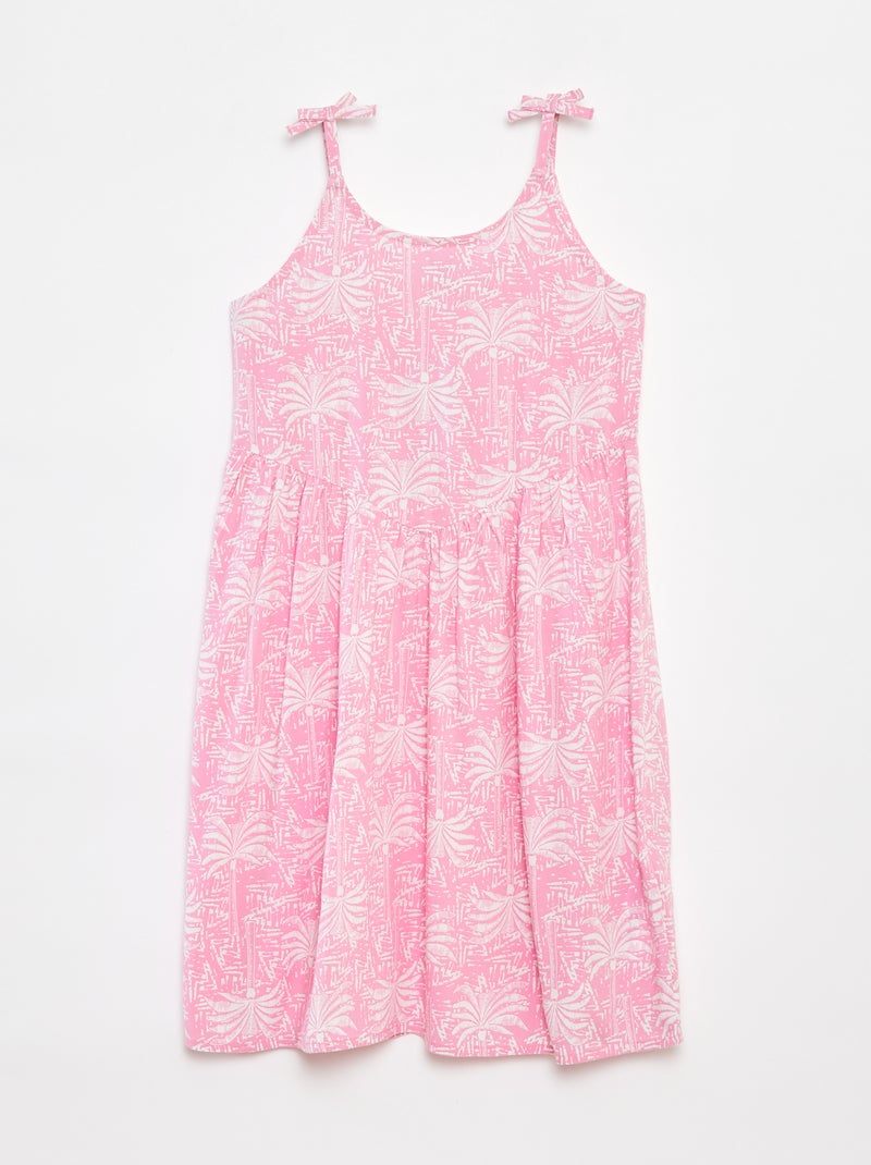 Soepelvallende jurk met spaghettibandjes en all-over motiefje Rose - Kiabi