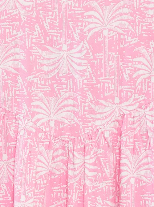 Soepelvallende jurk met spaghettibandjes en all-over motiefje - Kiabi