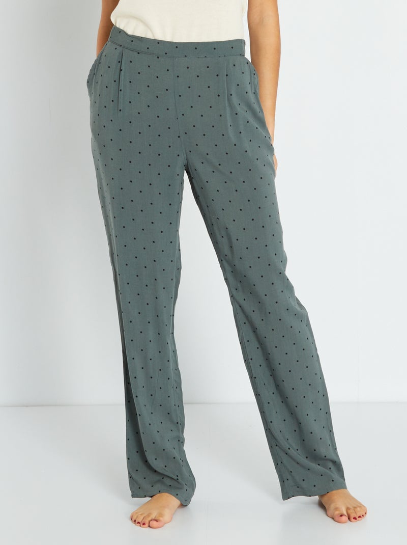 Soepelvallende pyjamabroek GROEN - Kiabi