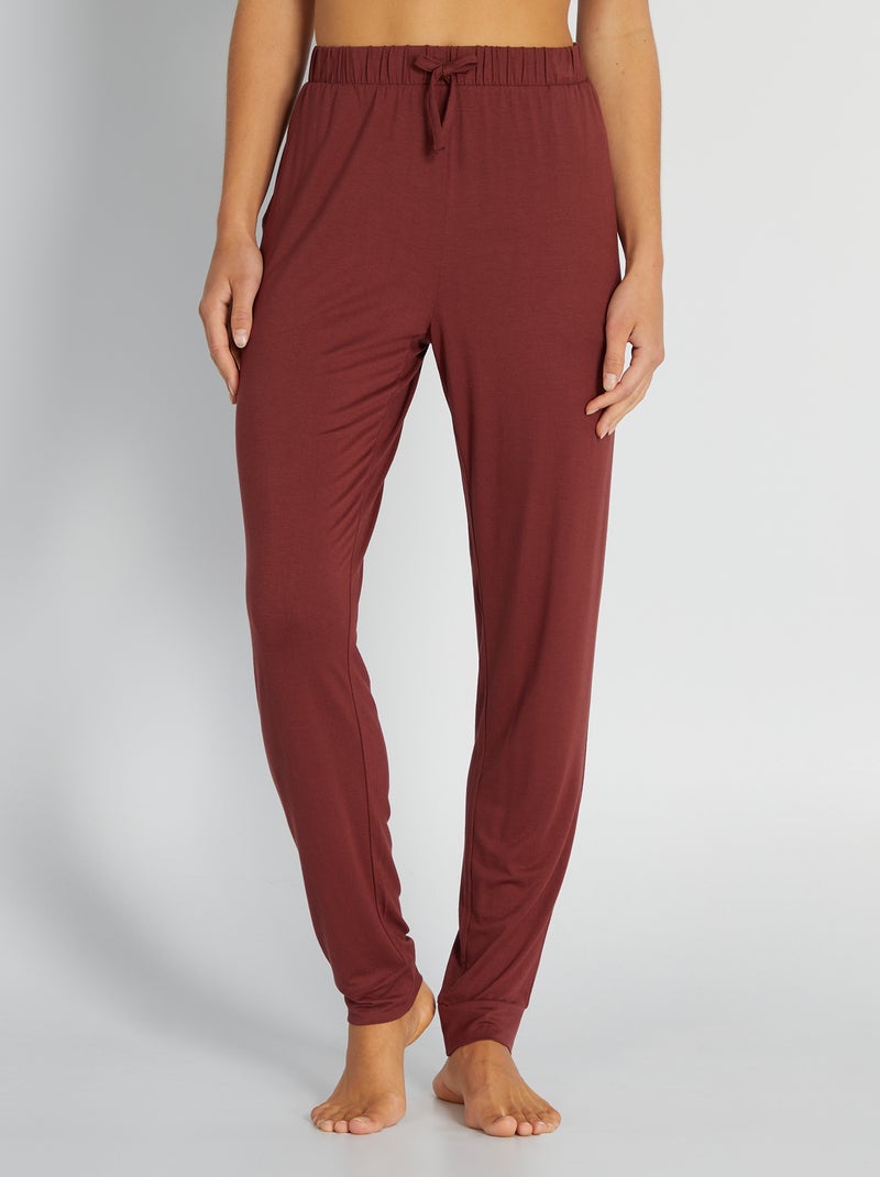 Soepelvallende pyjamabroek ROOD - Kiabi
