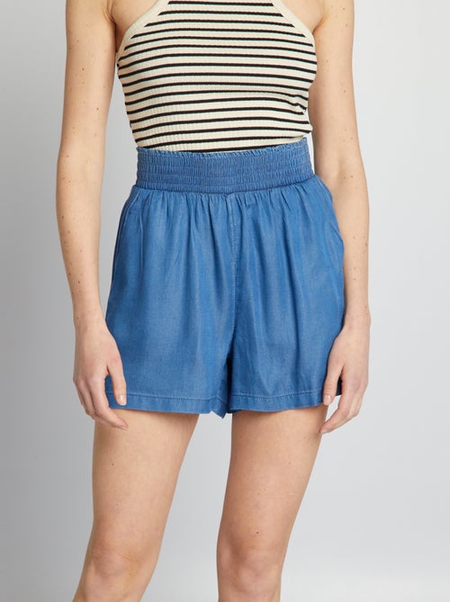 Soepelvallende short met elastische tailleband - Kiabi