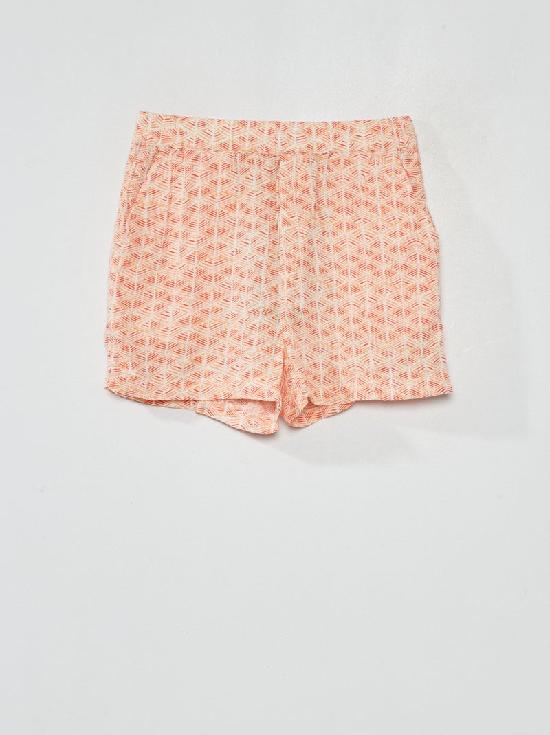 Soepelvallende short met print WIT - Kiabi