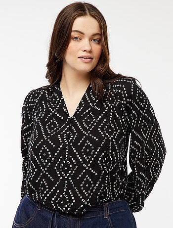 Soepelvallende top met print