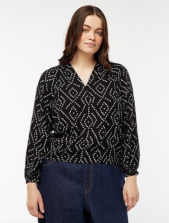 Soepelvallende top met print