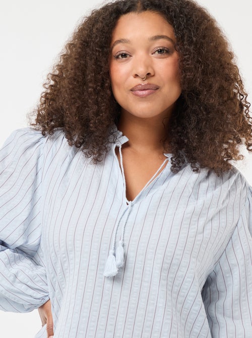 Soepelvallende top met smal strepenmotief - Kiabi