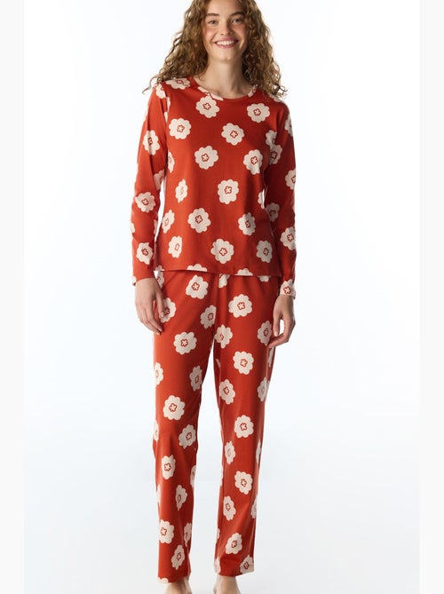 Soft bloom pyjamaset met lange mouwen en broek met bloemenprint penti - Kiabi Soft bloom pyjamaset met lange mouwen en broek met bloemenprint penti - Kiabi