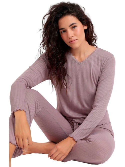 Soft pyjama broek top lange mouwen canale - Kiabi Soft pyjama broek top lange mouwen canale - Kiabi