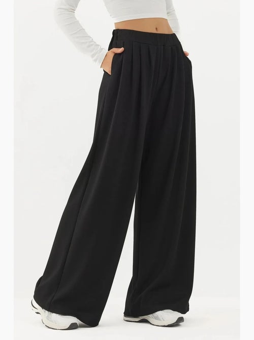 Soft touch geplooide broek met wijde pijpen hiccup - Kiabi