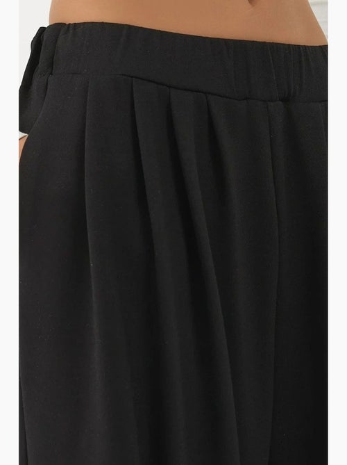 Soft touch geplooide broek met wijde pijpen hiccup - Kiabi
