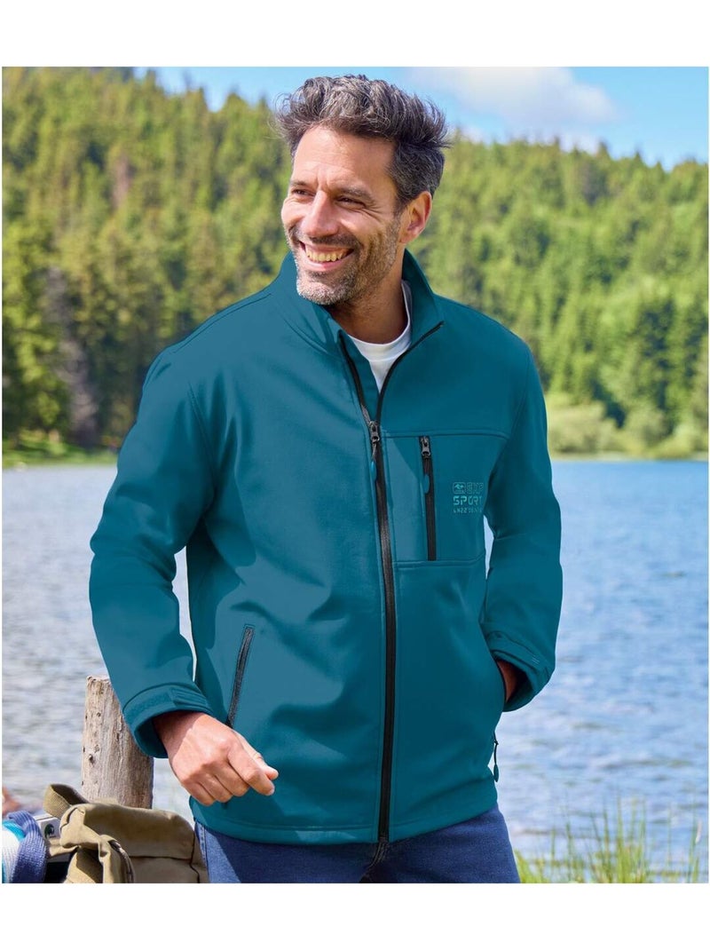 Softshell-jack met microfleece voering - atlas for men Blauw - Kiabi