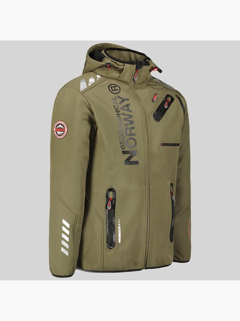 Softshelljas met capuchon royaute – geographical norway Zwart Kaki - Kiabi